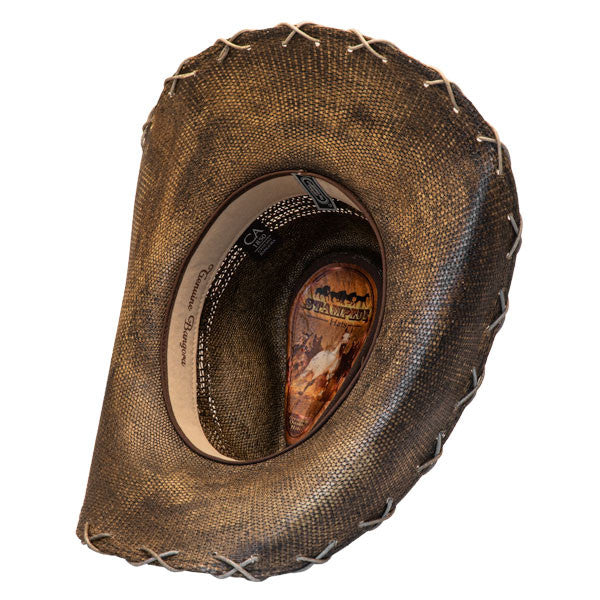 Stampede Hats - Black Stained Cowboy Hat with Chain Band - Image 4