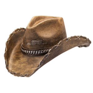 Stampede Hats - Black Stained Cowboy Hat with Chain Band